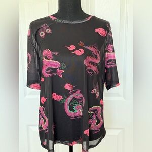 SHEIN dragon mesh top